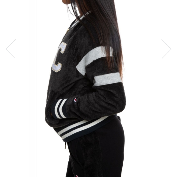 Champion Super Fleece Faux Fur Letterman - Picture 6 of 8